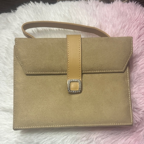 Accessories - Elegant Tan Suede Women's Bag
